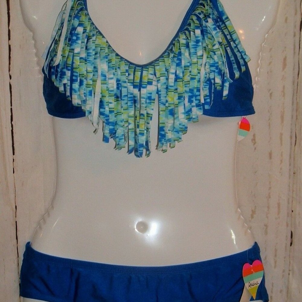 Womens swimwear SZ M RAISINS 2 Piece BIKINI Blue